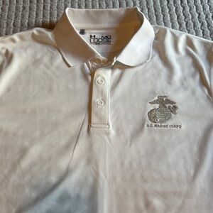 Under Armour off white Polo with Marine Corps Emblem